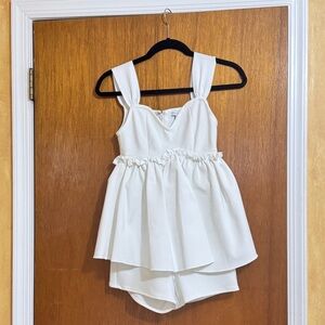 WHITE BABYDOLL ROMPER